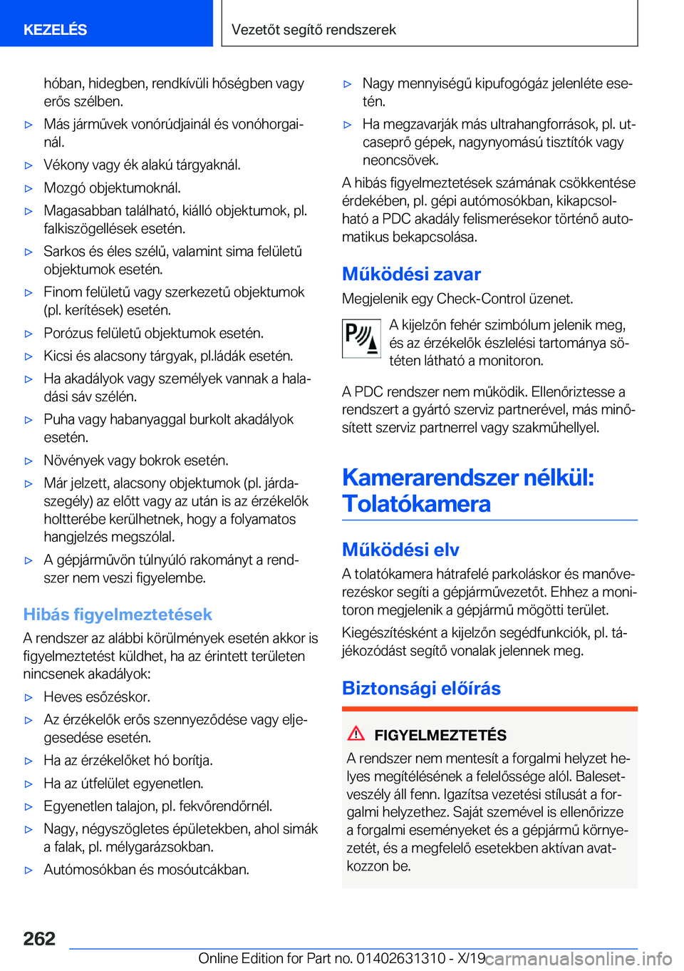 BMW M8 2020  Kezelési útmutató (in Hungarian) �h�