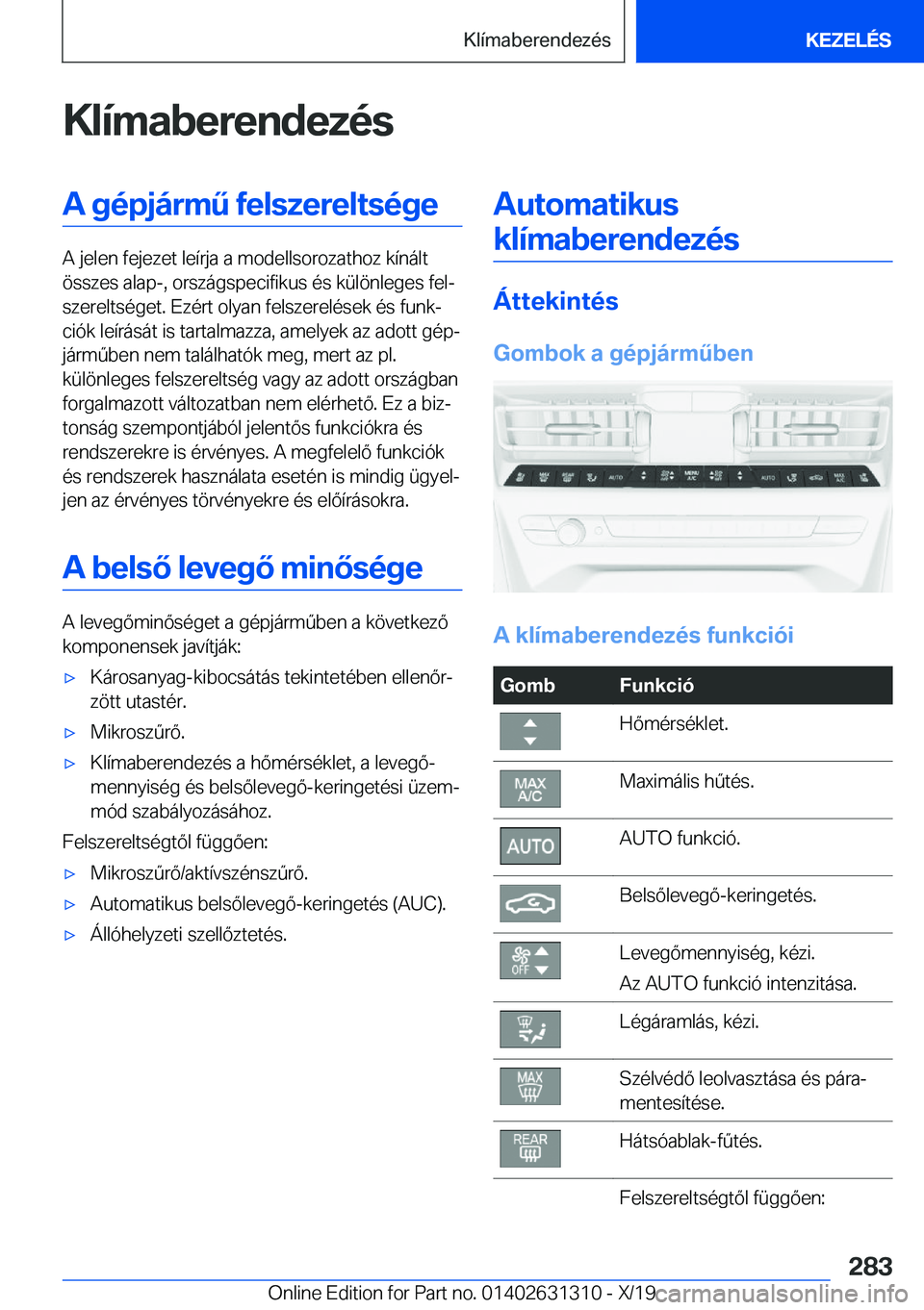 BMW M8 2020  Kezelési útmutató (in Hungarian) �K�l�
