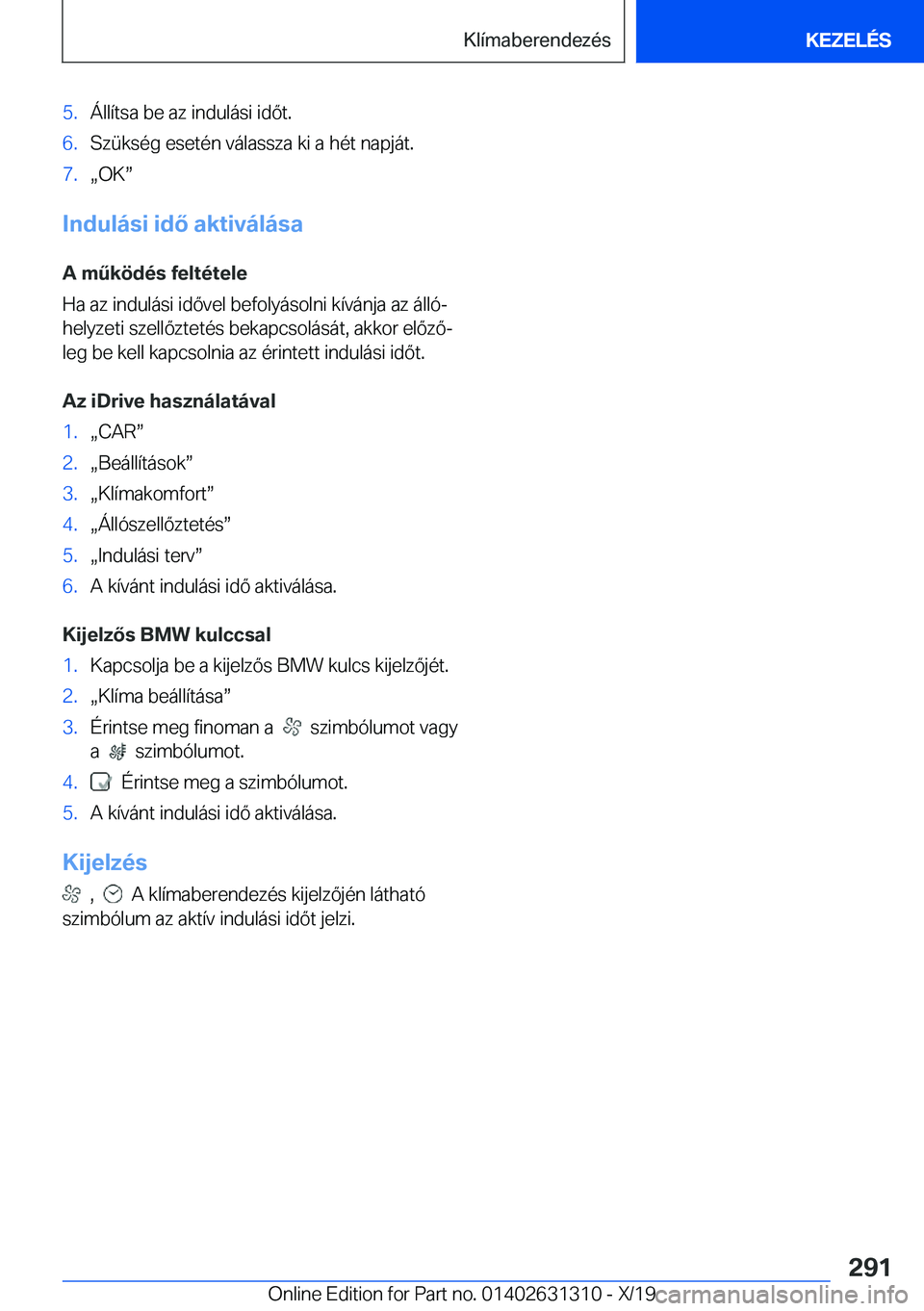 BMW M8 2020  Kezelési útmutató (in Hungarian) �5�.�