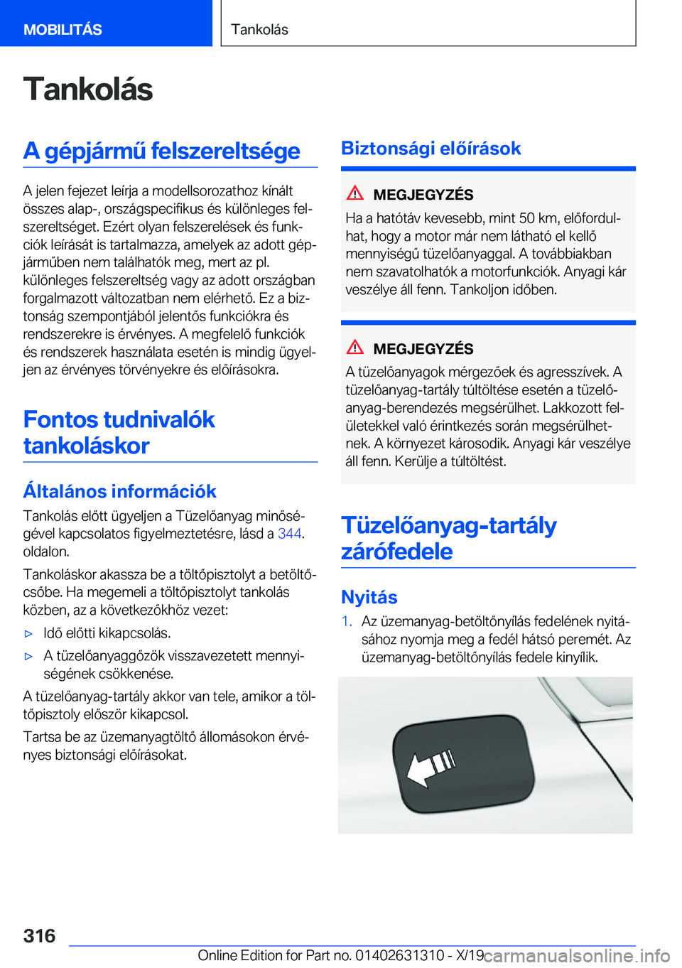 BMW M8 2020  Kezelési útmutató (in Hungarian) �T�a�n�k�o�l�