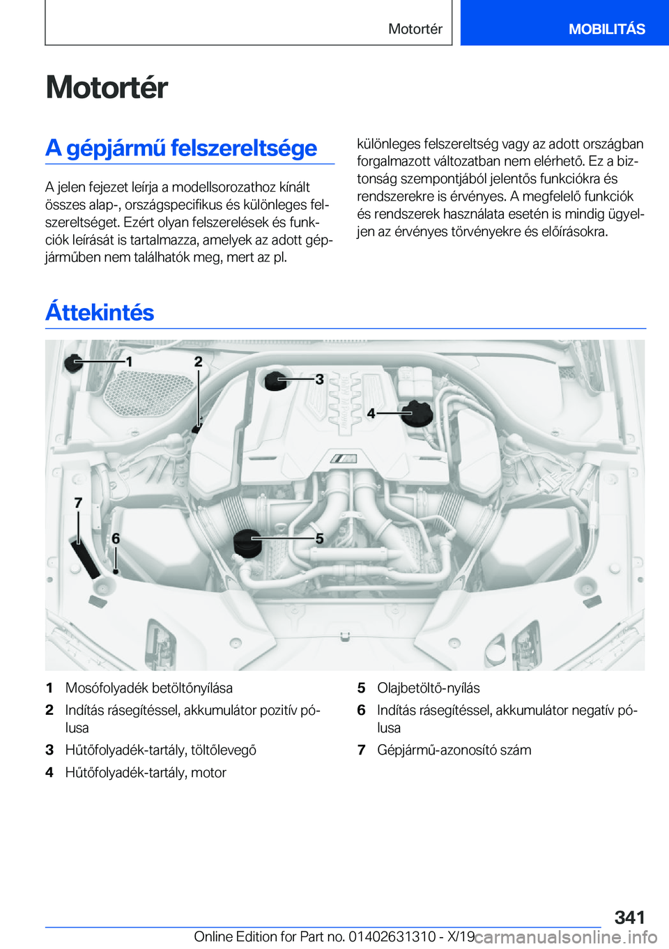 BMW M8 2020  Kezelési útmutató (in Hungarian) �M�o�t�o�r�t�