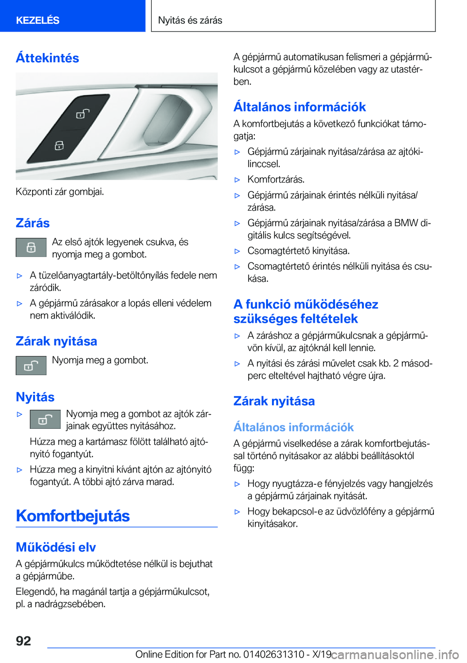 BMW M8 2020  Kezelési útmutató (in Hungarian) �