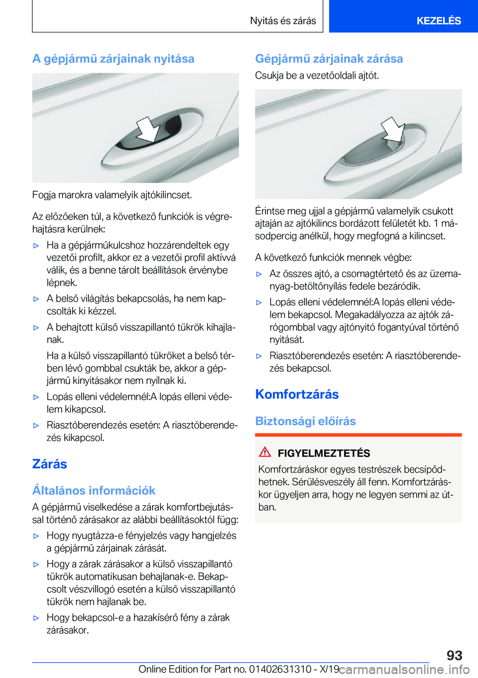 BMW M8 2020  Kezelési útmutató (in Hungarian) �A��g�
