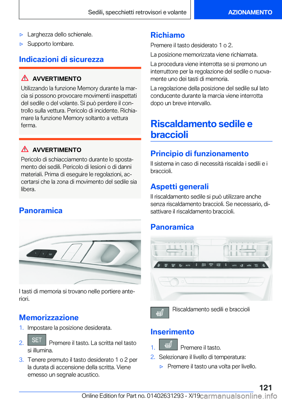 BMW M8 2020  Libretti Di Uso E manutenzione (in Italian) 'x�L�a�r�g�h�e�z�z�a��d�e�l�l�o��s�c�h�i�e�n�a�l�e�.'x�S�u�p�p�o�r�t�o��l�o�m�b�a�r�e�.
�I�n�d�i�c�a�z�i�o�n�i��d�i��s�i�c�u�r�e�z�z�a
�A�V�V�E�R�T�I�M�E�N�T�O
�U�t�i�l�i�z�z�a�n�d�o��l�