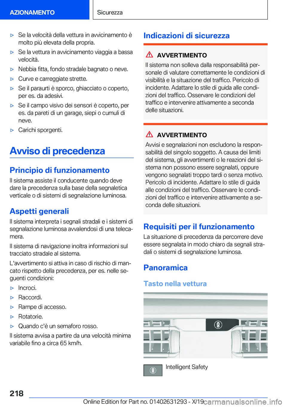 BMW M8 2020  Libretti Di Uso E manutenzione (in Italian) 'x�S�e��l�a��v�e�l�o�c�i�t�