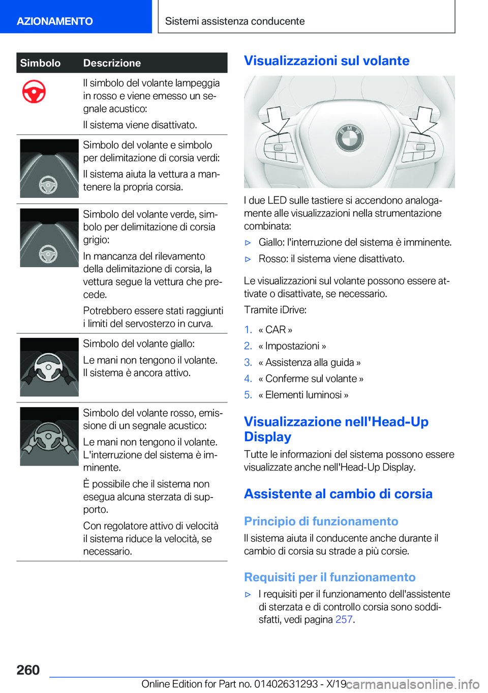 BMW M8 2020  Libretti Di Uso E manutenzione (in Italian) �S�i�m�b�o�l�o�D�e�s�c�r�i�z�i�o�n�e�I�l��s�i�m�b�o�l�o��d�e�l��v�o�l�a�n�t�e��l�a�m�p�e�g�g�i�a
�i�n��r�o�s�s�o��e��v�i�e�n�e��e�m�e�s�s�o��u�n��s�eª
�g�n�a�l�e��a�c�u�s�t�i�c�o�:
�I�l�