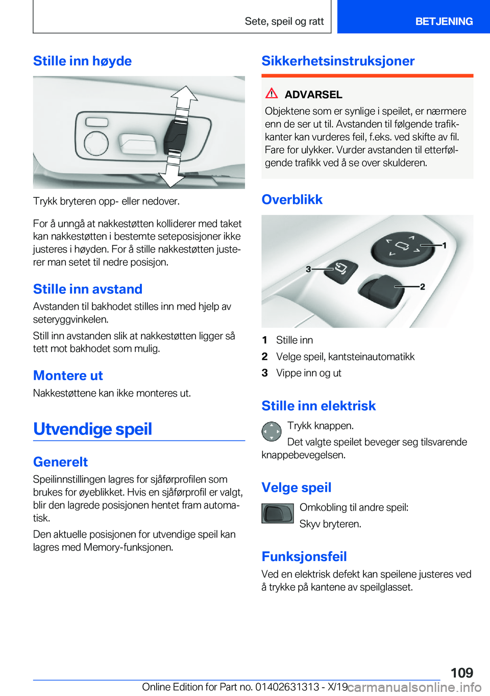 BMW M8 2020  InstruksjonsbØker (in Norwegian) �S�t�i�l�l�e��i�n�n��h�