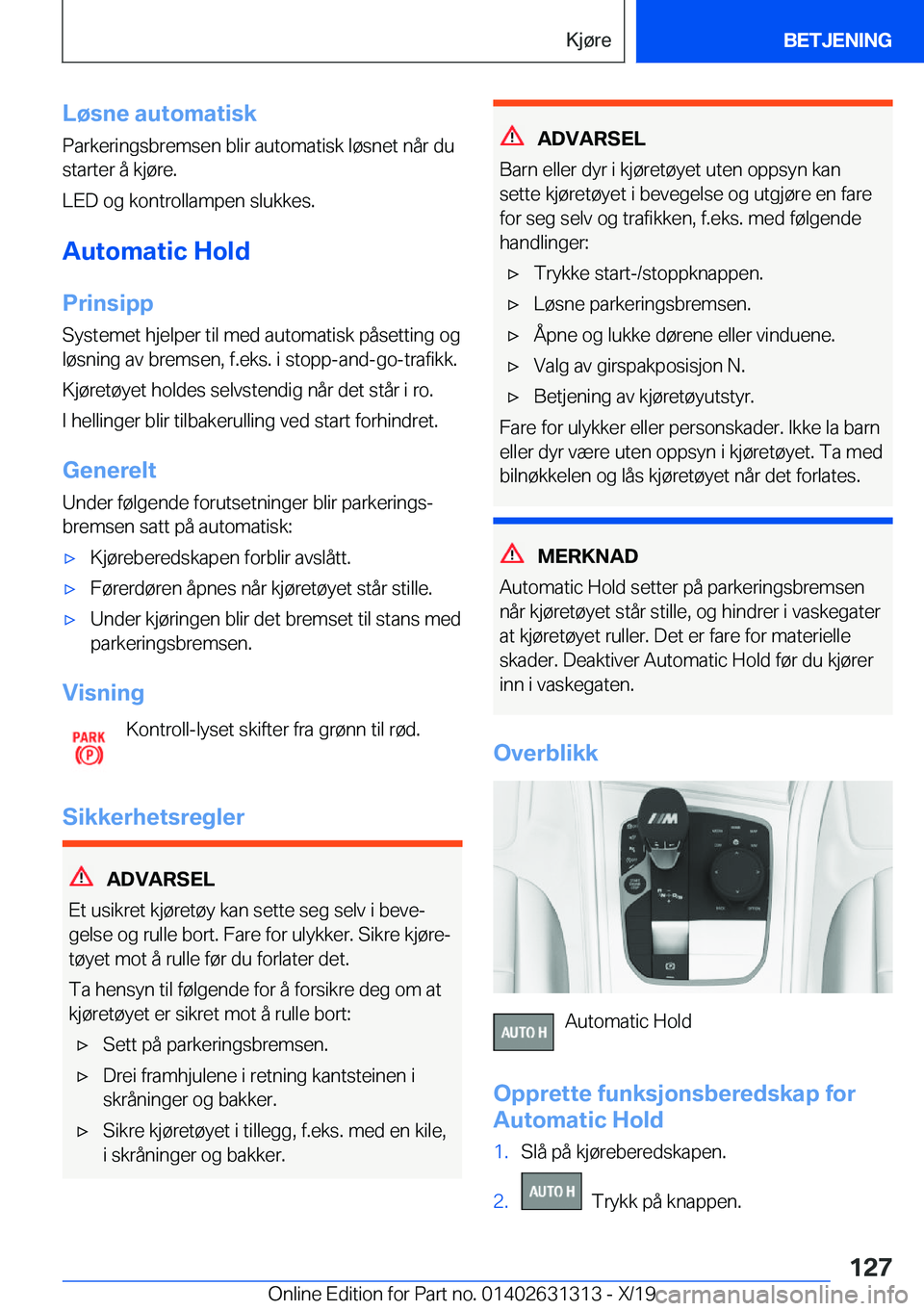 BMW M8 2020  InstruksjonsbØker (in Norwegian) �L�
