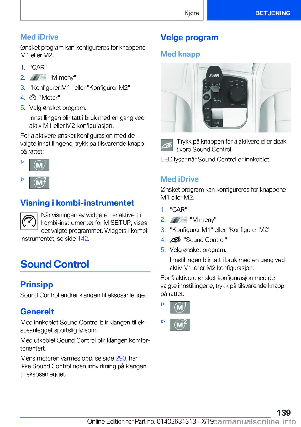 BMW M8 2020  InstruksjonsbØker (in Norwegian) �M�e�d��i�D�r�i�v�e
�