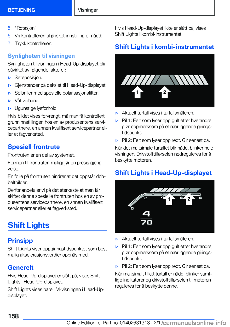 BMW M8 2020  InstruksjonsbØker (in Norwegian) �5�.��R�o�t�a�s�j�o�n��6�.�V�r�i��k�o�n�t�r�o�l�l�e�r�e�n��t�i�l��