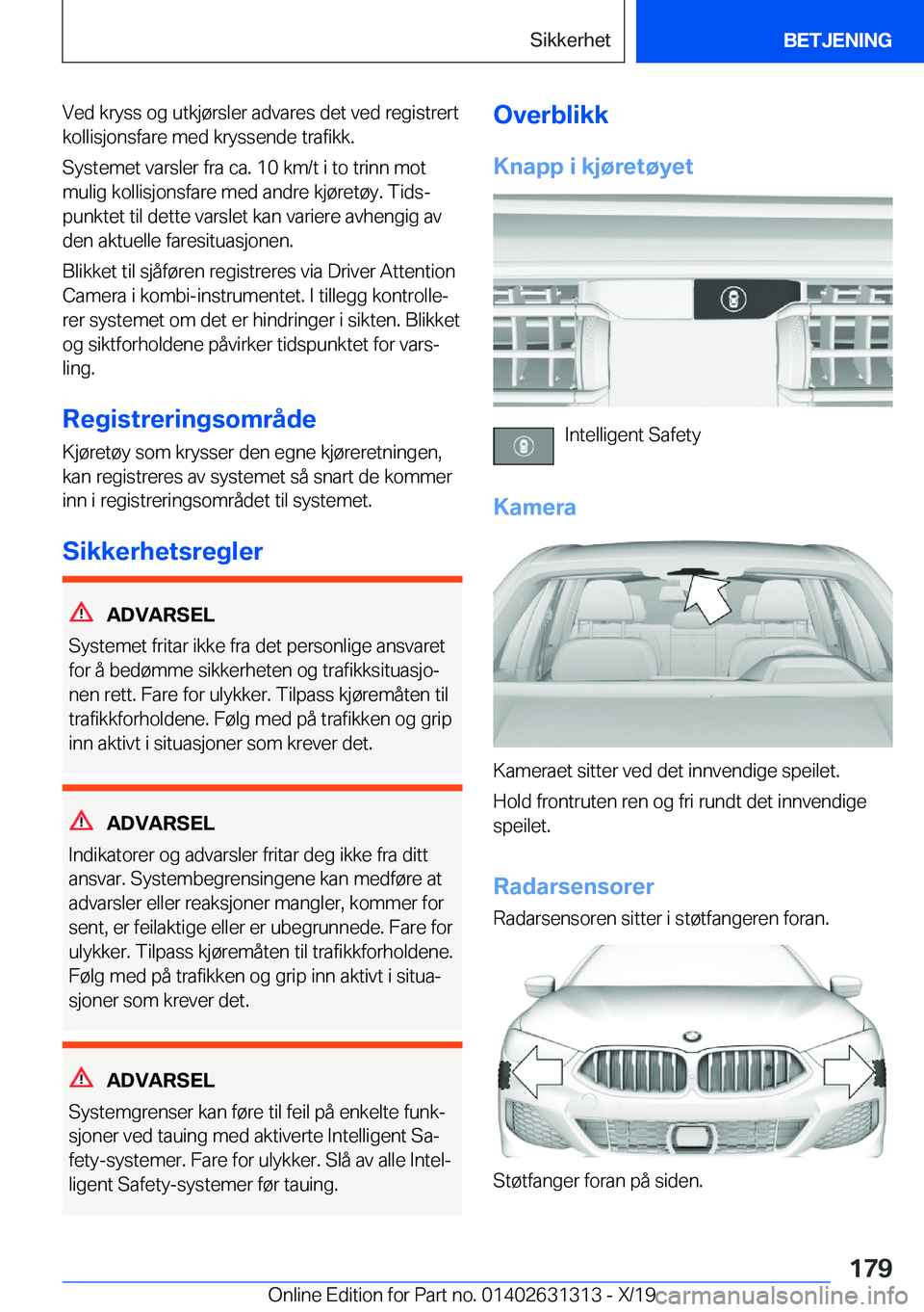 BMW M8 2020  InstruksjonsbØker (in Norwegian) �V�e�d��k�r�y�s�s��o�g��u�t�k�j�