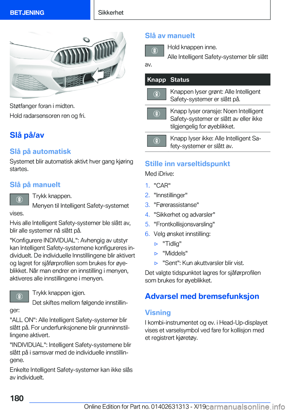 BMW M8 2020  InstruksjonsbØker (in Norwegian) �S�t�