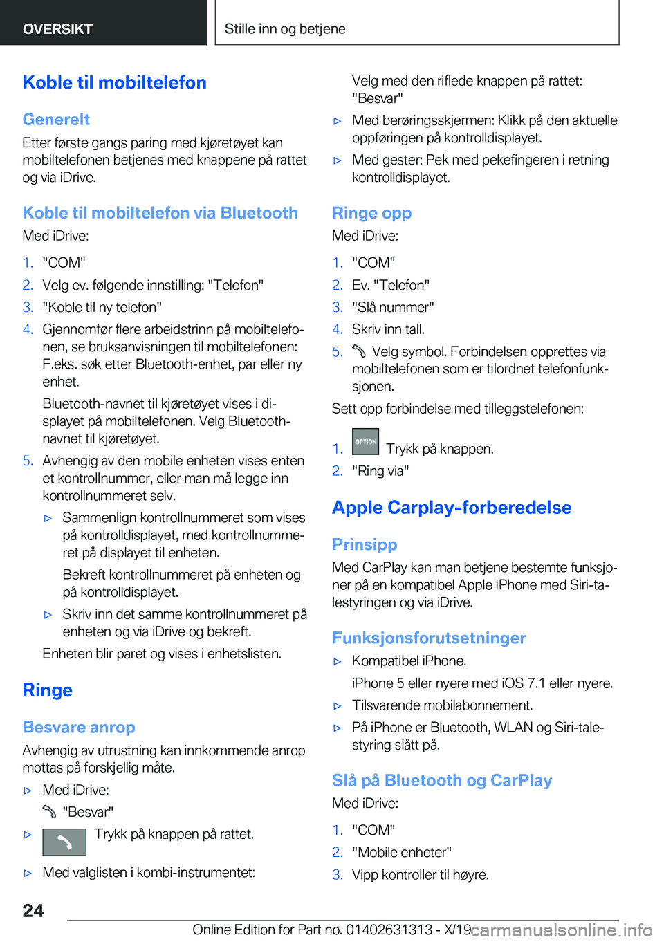 BMW M8 2020  InstruksjonsbØker (in Norwegian) �K�o�b�l�e��t�i�l��m�o�b�i�l�t�e�l�e�f�o�n
�G�e�n�e�r�e�l�t �E�t�t�e�r��f�