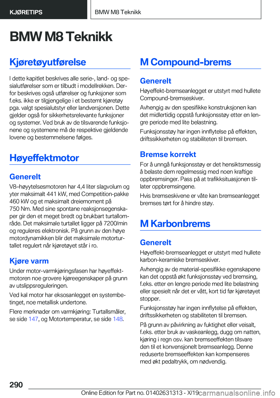 BMW M8 2020  InstruksjonsbØker (in Norwegian) �B�M�W��M�8��T�e�k�n�i�k�k�K�j�