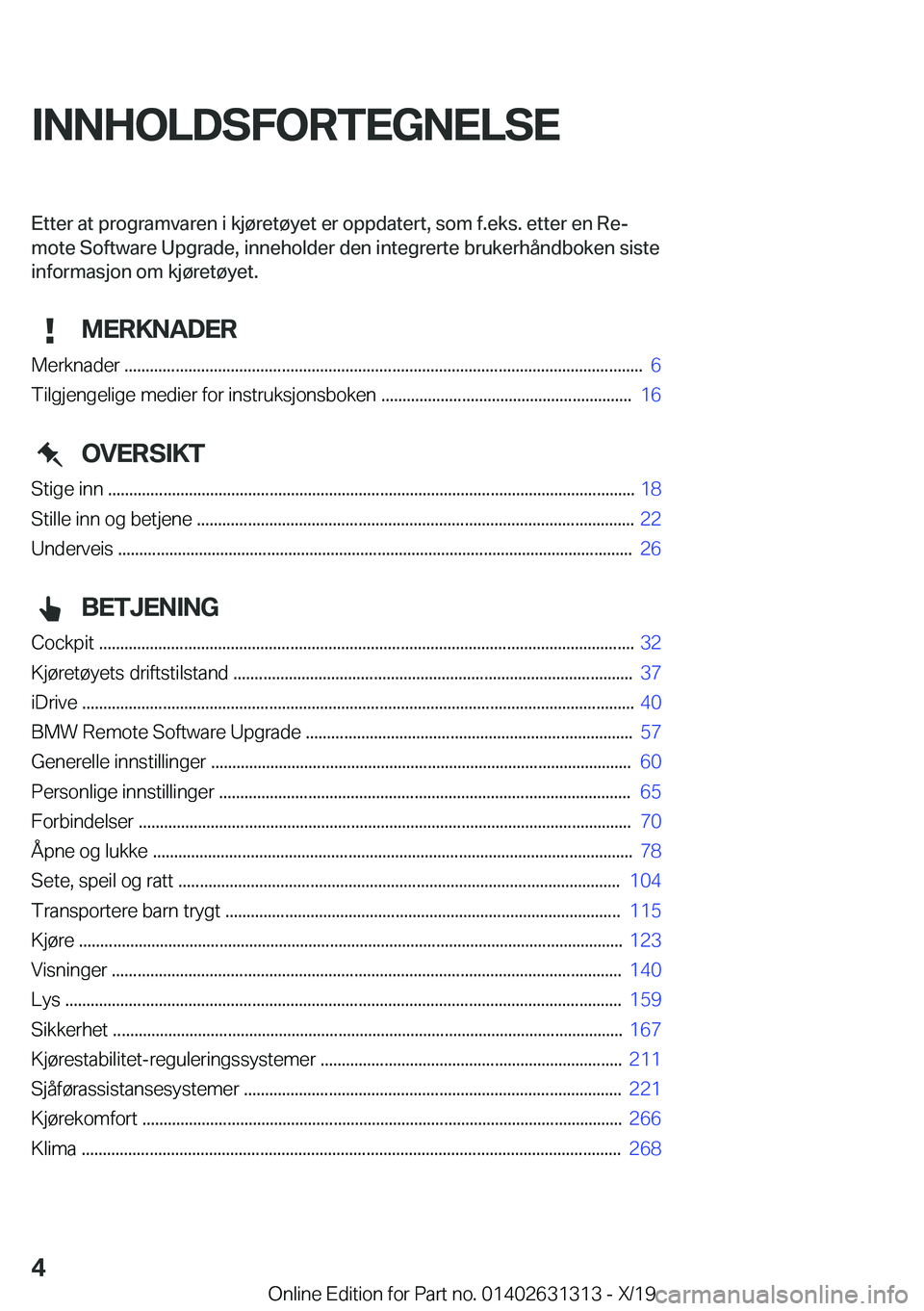 BMW M8 2020  InstruksjonsbØker (in Norwegian) �I�N�N�H�O�L�D�S�F�O�R�T�E�G�N�E�L�S�E�E�t�t�e�r��a�t��p�r�o�g�r�a�m�v�a�r�e�n��i��k�j�