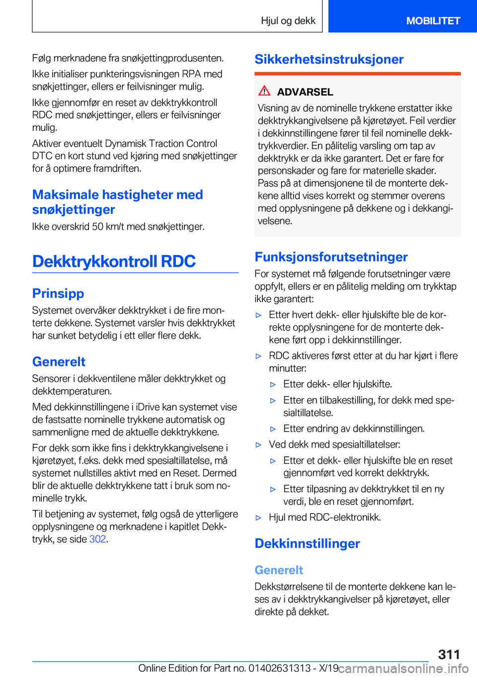 BMW M8 2020  InstruksjonsbØker (in Norwegian) �F�