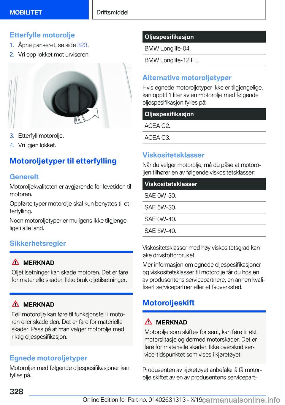 BMW M8 2020  InstruksjonsbØker (in Norwegian) �E�t�t�e�r�f�y�l�l�e��m�o�t�o�r�o�l�j�e�1�.�