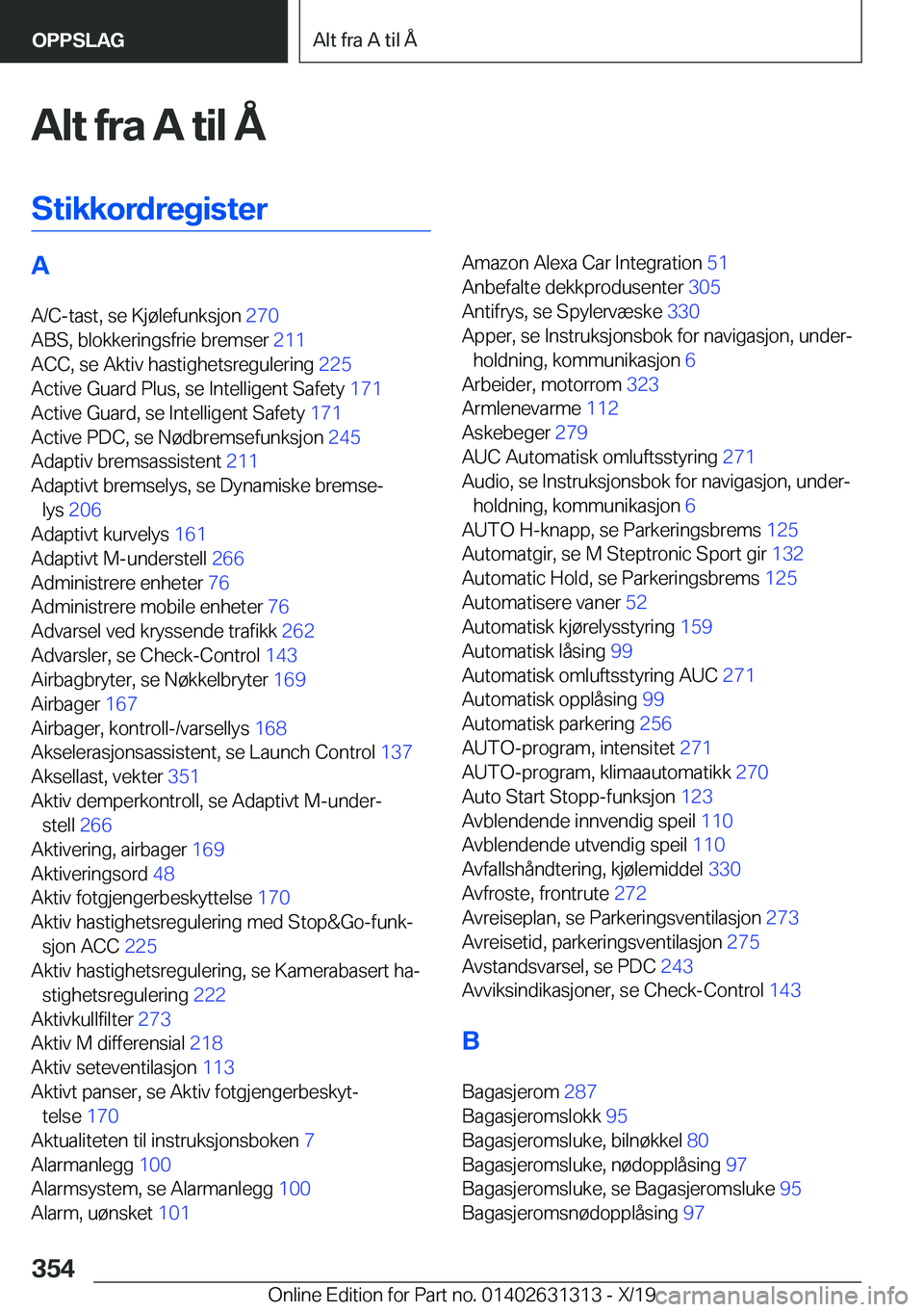 BMW M8 2020  InstruksjonsbØker (in Norwegian) �A�l�t��f�r�a��A��t�i�l��