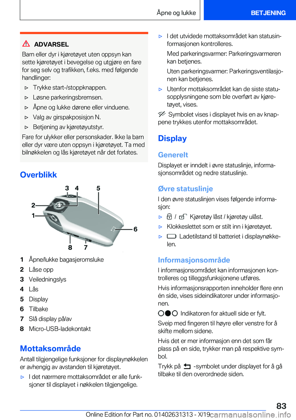 BMW M8 2020  InstruksjonsbØker (in Norwegian) �A�D�V�A�R�S�E�L
�B�a�r�n��e�l�l�e�r��d�y�r��i��k�j�