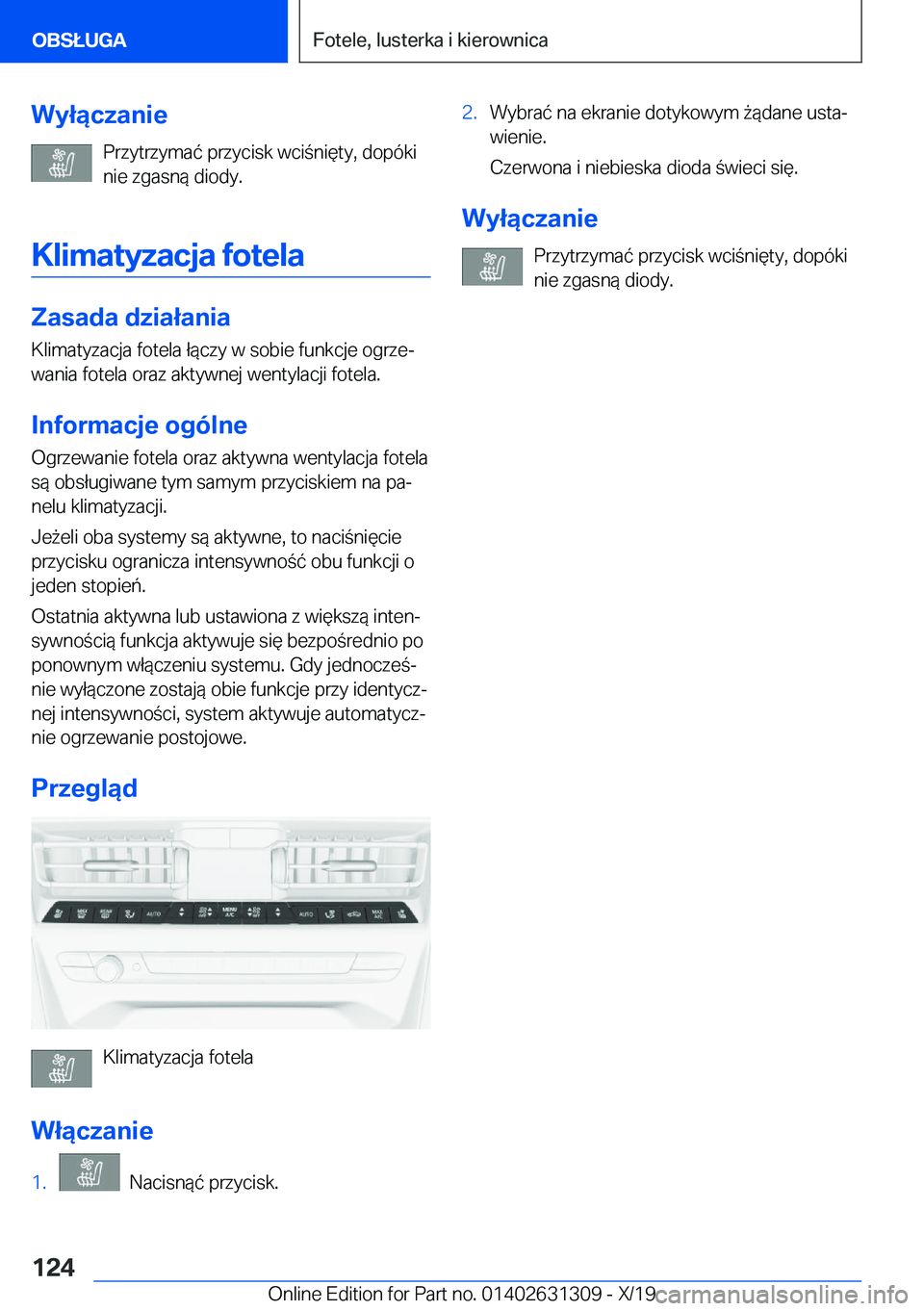 BMW M8 2020  Instrukcja obsługi (in Polish) �W�y�ł�ą�c�z�a�n�i�e�P�r�z�y�t�r�z�y�m�a�