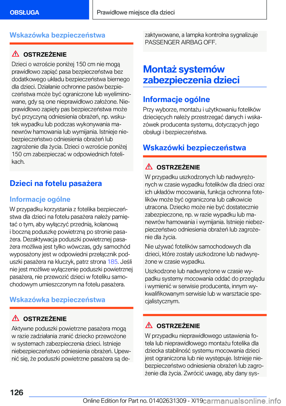 BMW M8 2020  Instrukcja obsługi (in Polish) �W�s�k�a�z�