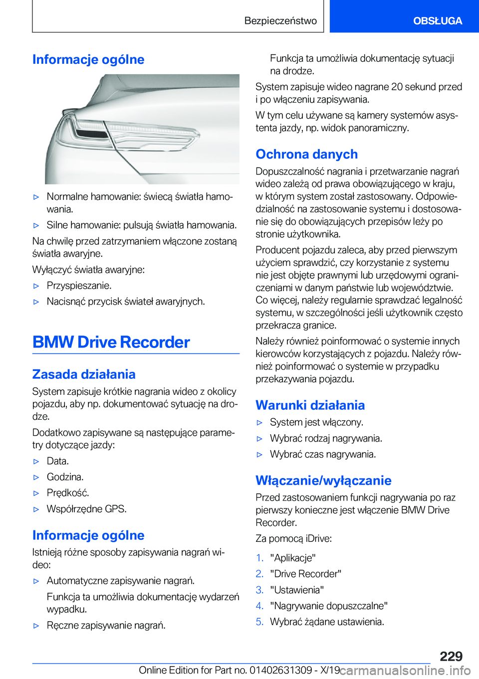 BMW M8 2020  Instrukcja obsługi (in Polish) �I�n�f�o�r�m�a�c�j�e��o�g�