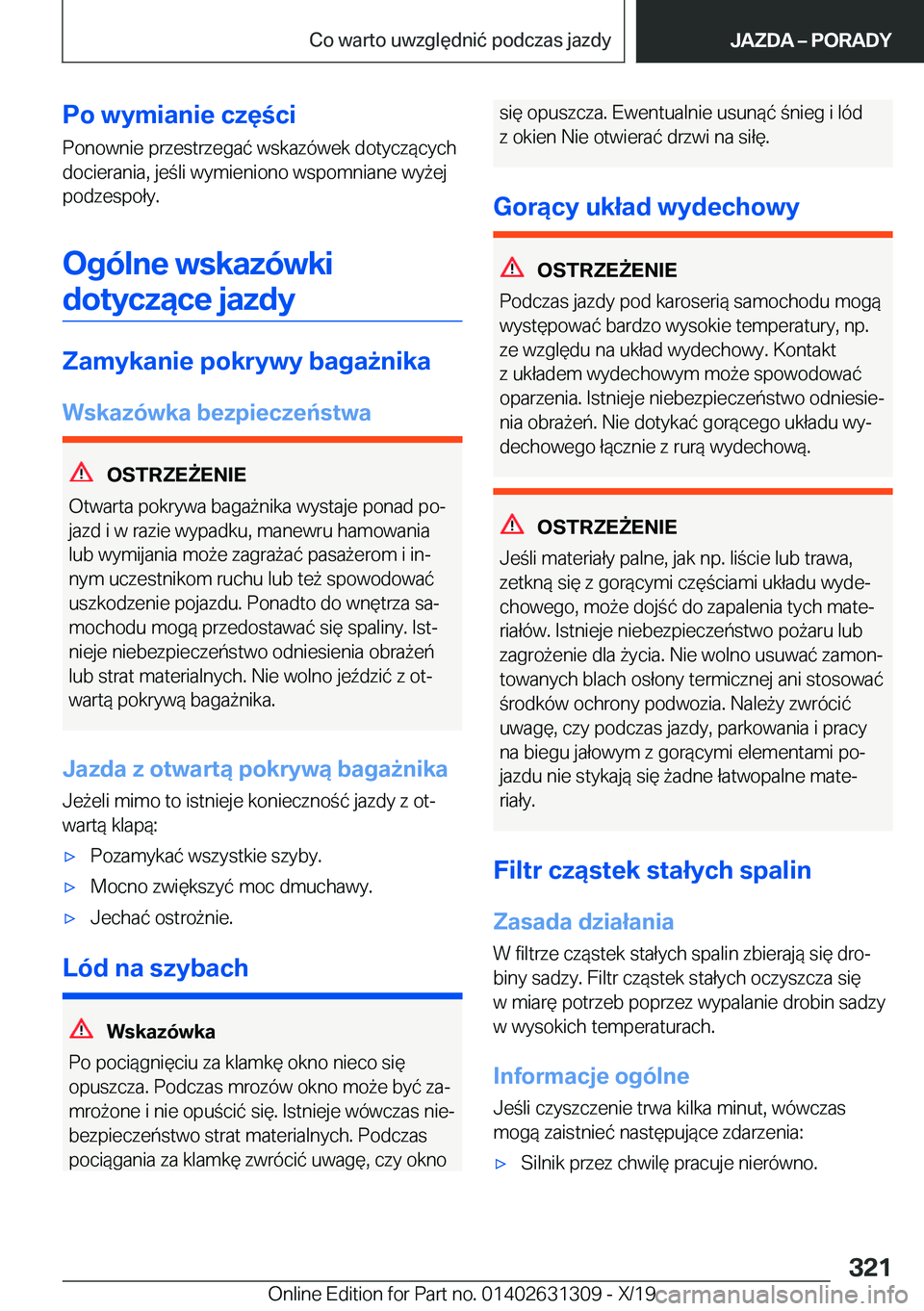 BMW M8 2020  Instrukcja obsługi (in Polish) �P�o��w�y�m�i�a�n�i�e��c�z�