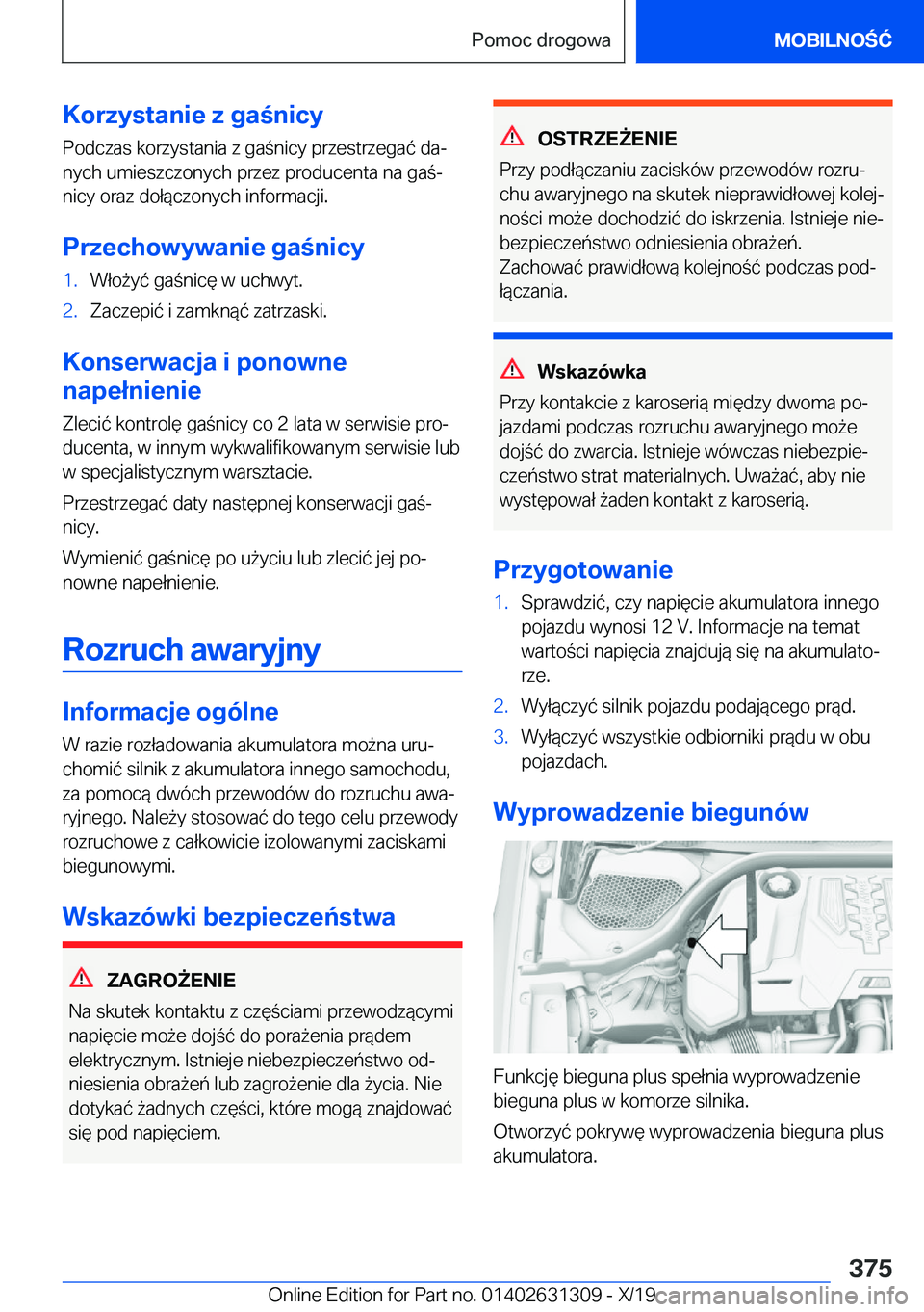 BMW M8 2020  Instrukcja obsługi (in Polish) �K�o�r�z�y�s�t�a�n�i�e��z��g�a�n�i�c�y�P�o�d�c�z�a�s��k�o�r�z�y�s�t�a�n�i�a��z��g�a�n�i�c�y��p�r�z�e�s�t�r�z�e�g�a�