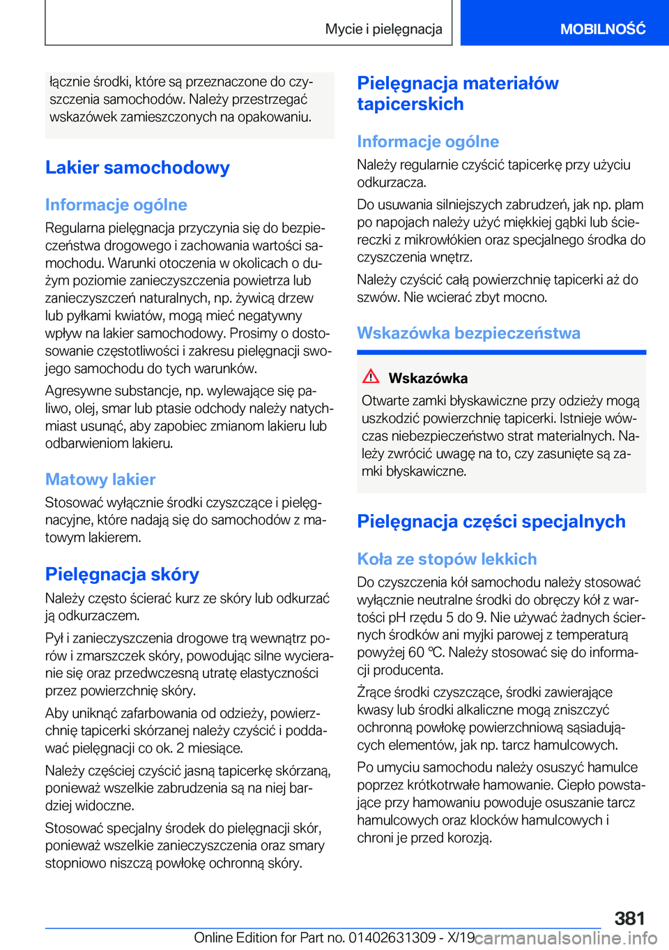 BMW M8 2020  Instrukcja obsługi (in Polish) �ł�