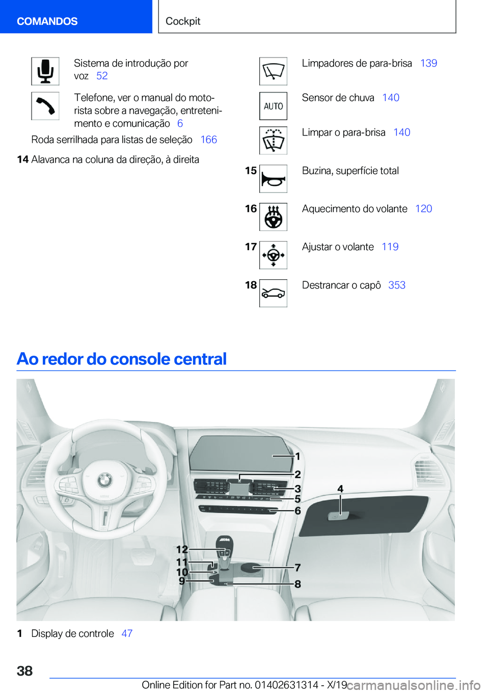 BMW M8 2020  Manual do condutor (in Portuguese) �S�i�s�t�e�m�a��d�e��i�n�t�r�o�d�u�