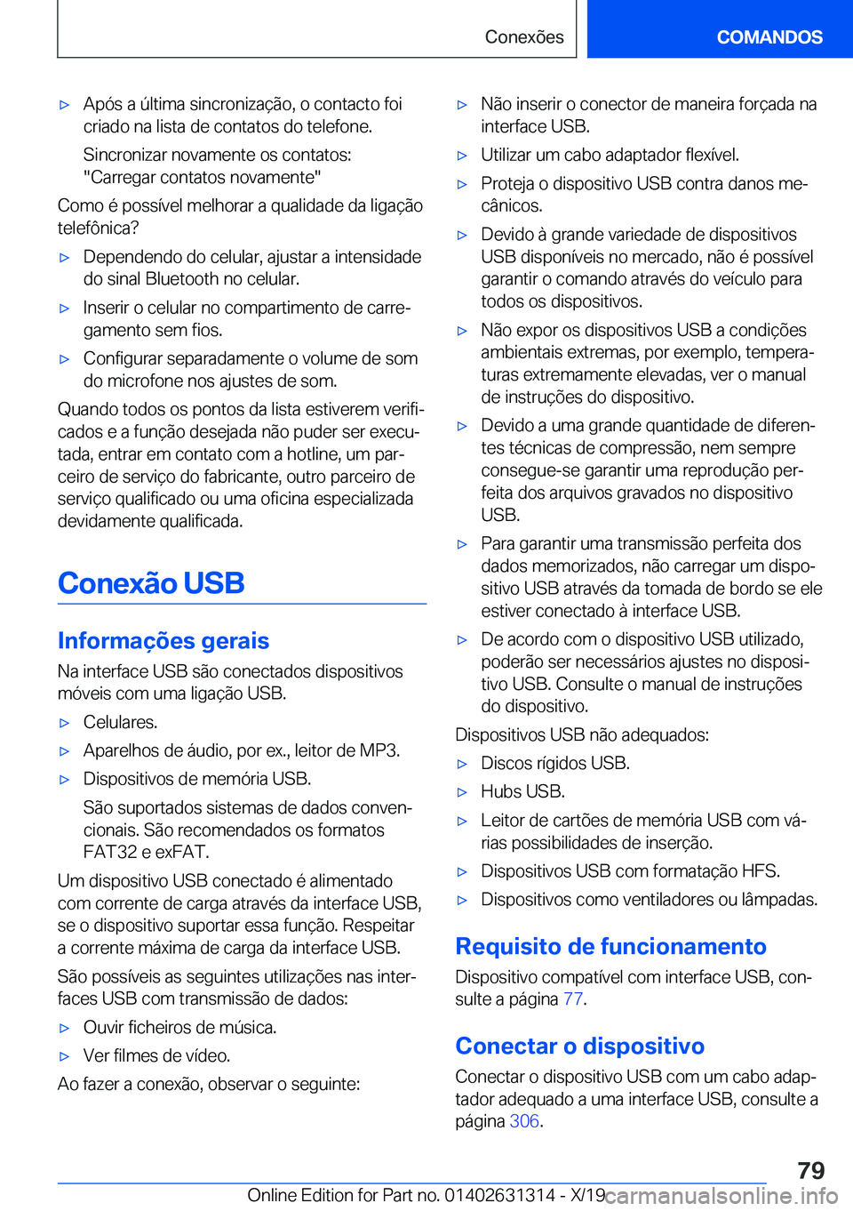 BMW M8 2020  Manual do condutor (in Portuguese) 'x�A�p�ó�s��a��