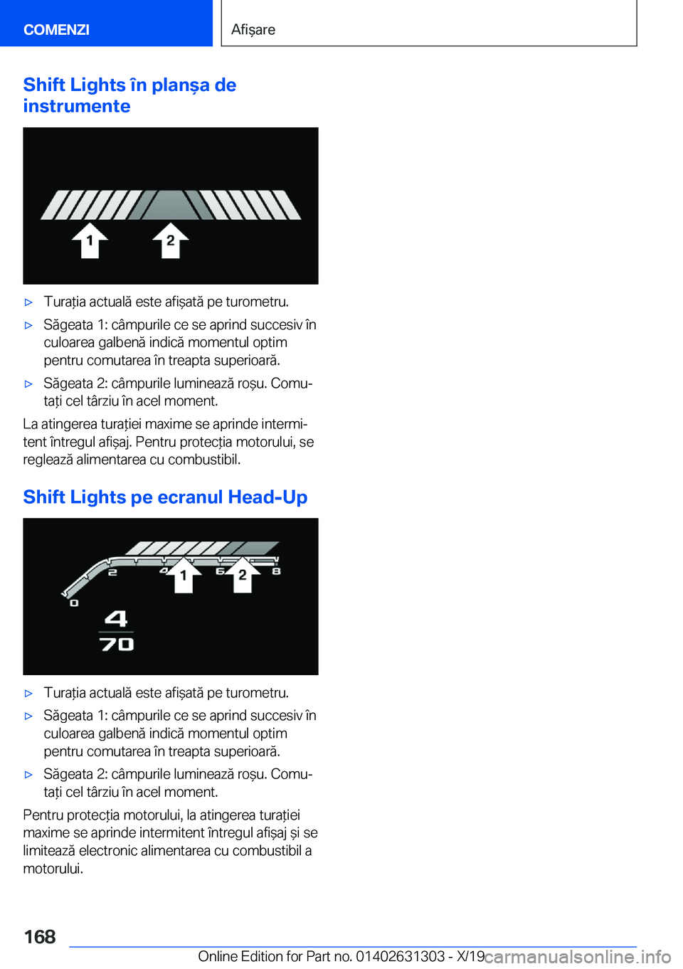 BMW M8 2020  Ghiduri De Utilizare (in Romanian) �S�h�i�f�t��L�i�g�h�t�s��