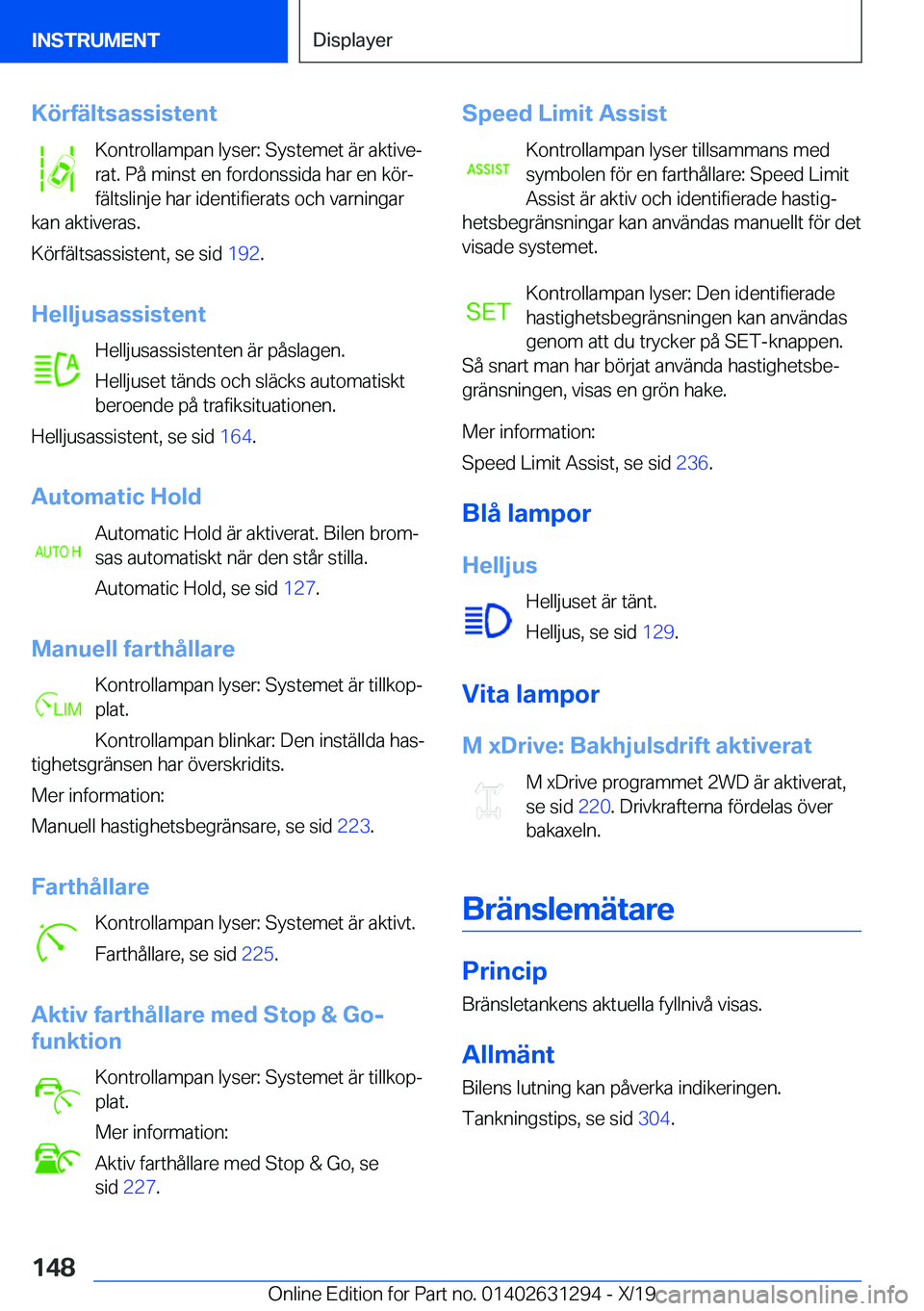 BMW M8 2020  InstruktionsbÖcker (in Swedish) �K�