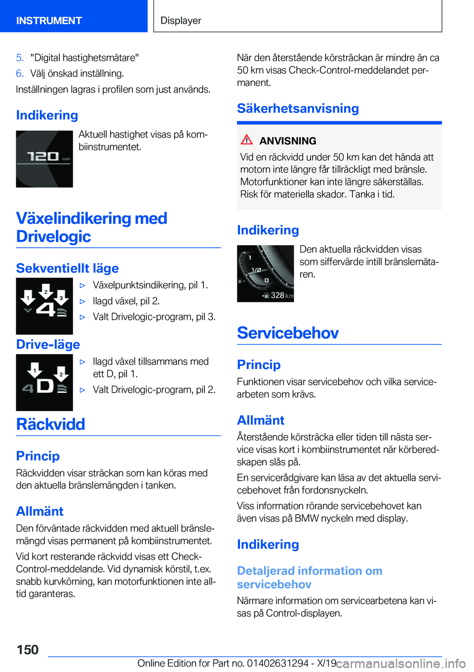 BMW M8 2020  InstruktionsbÖcker (in Swedish) �5�.��D�i�g�i�t�a�l��h�a�s�t�i�g�h�e�t�s�m�ä�t�a�r�e��6�.�V�ä�l�j��