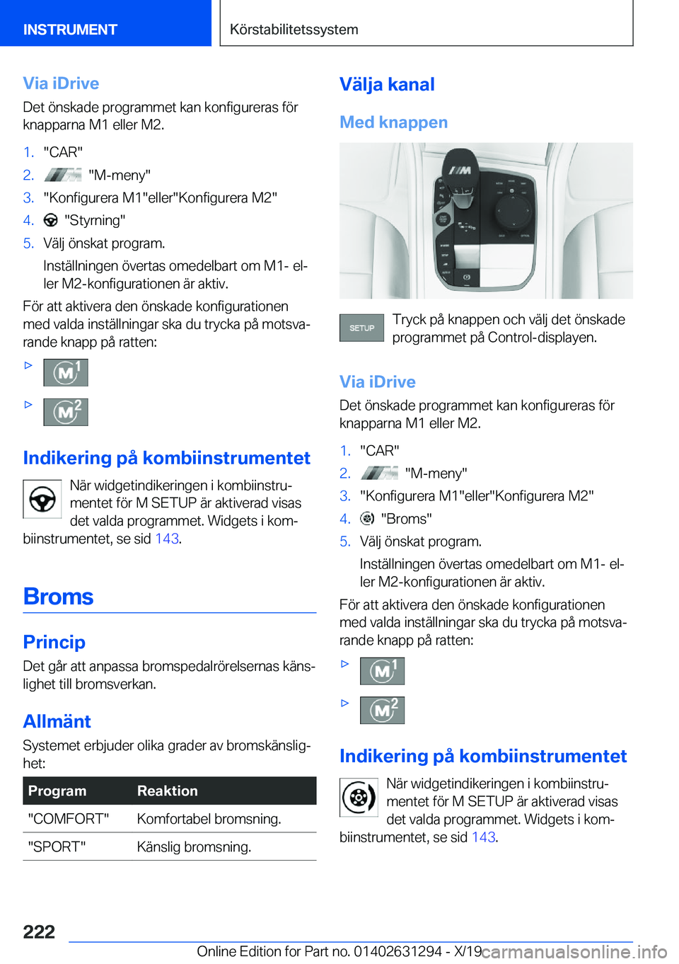 BMW M8 2020  InstruktionsbÖcker (in Swedish) �V�i�a��i�D�r�i�v�e
�D�e�t��