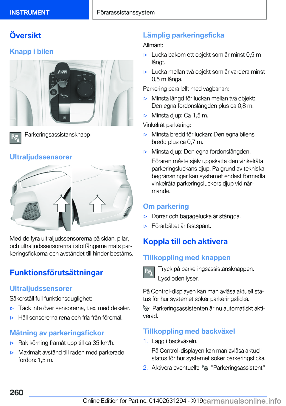 BMW M8 2020  InstruktionsbÖcker (in Swedish) �