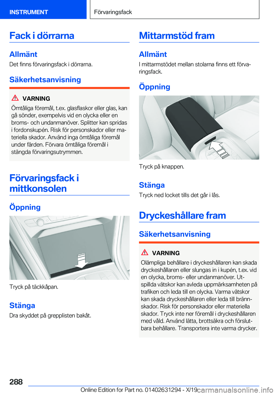 BMW M8 2020  InstruktionsbÖcker (in Swedish) �F�a�c�k��i��d�