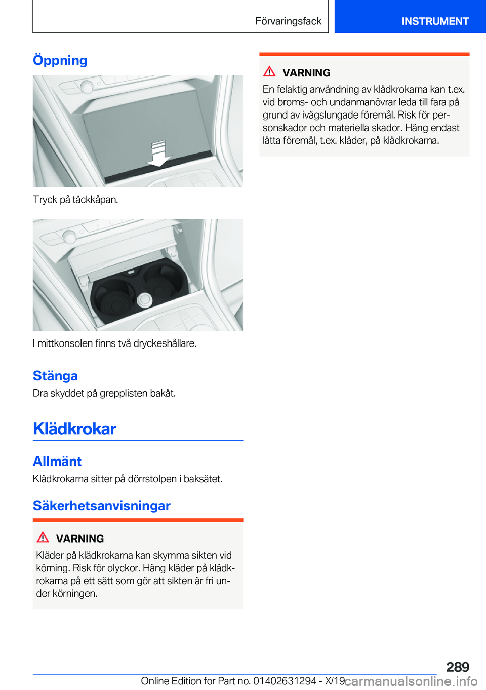 BMW M8 2020  InstruktionsbÖcker (in Swedish) �