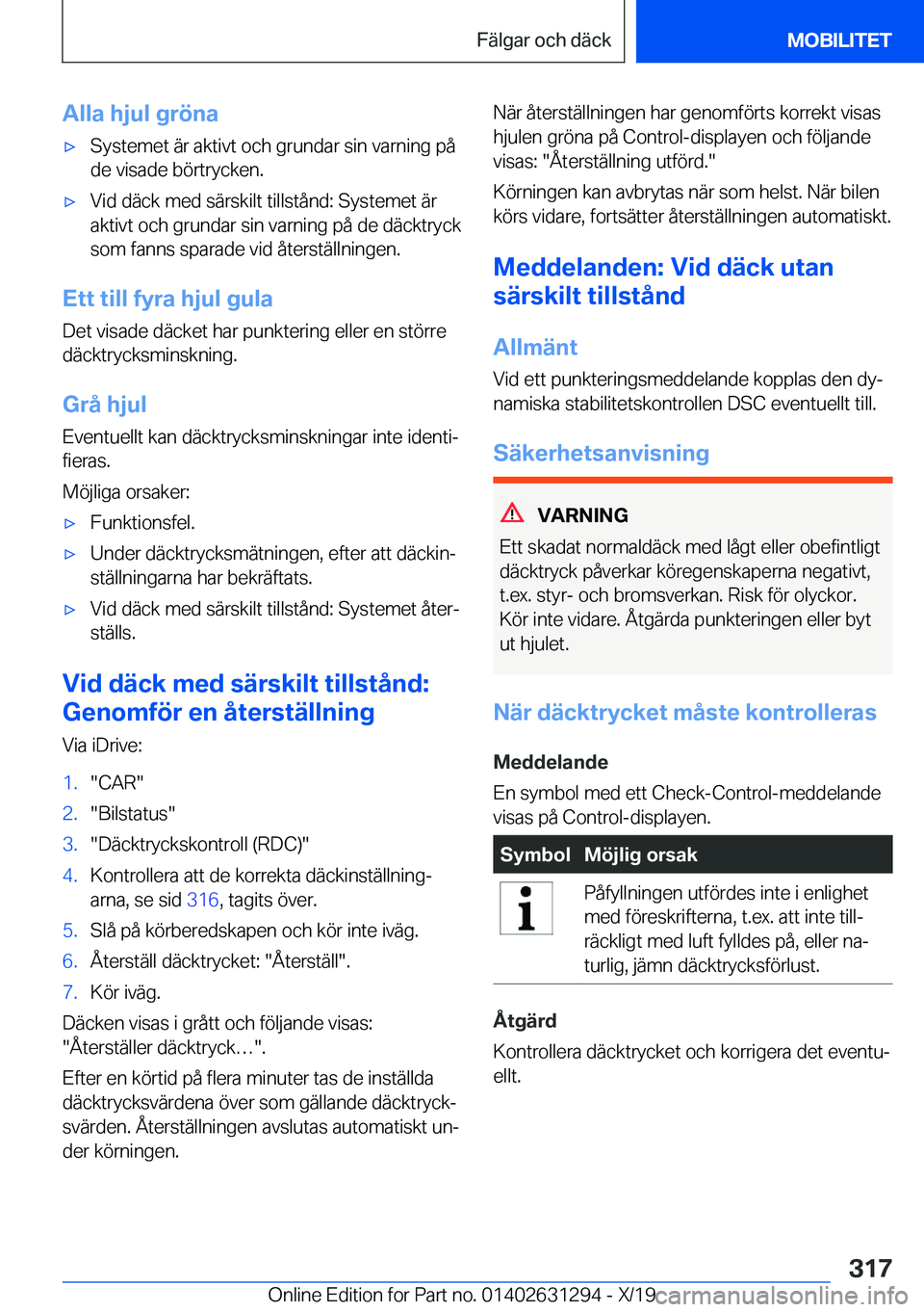 BMW M8 2020  InstruktionsbÖcker (in Swedish) �A�l�l�a��h�j�u�l��g�r�