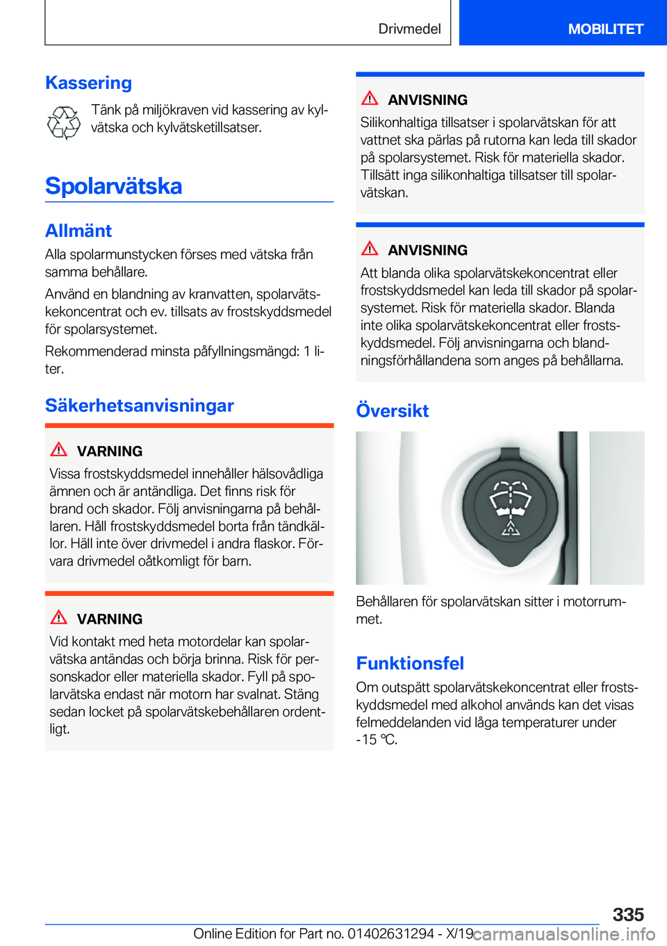 BMW M8 2020  InstruktionsbÖcker (in Swedish) �K�a�s�s�e�r�i�n�g�T�ä�n�k��p�å��m�i�l�j�