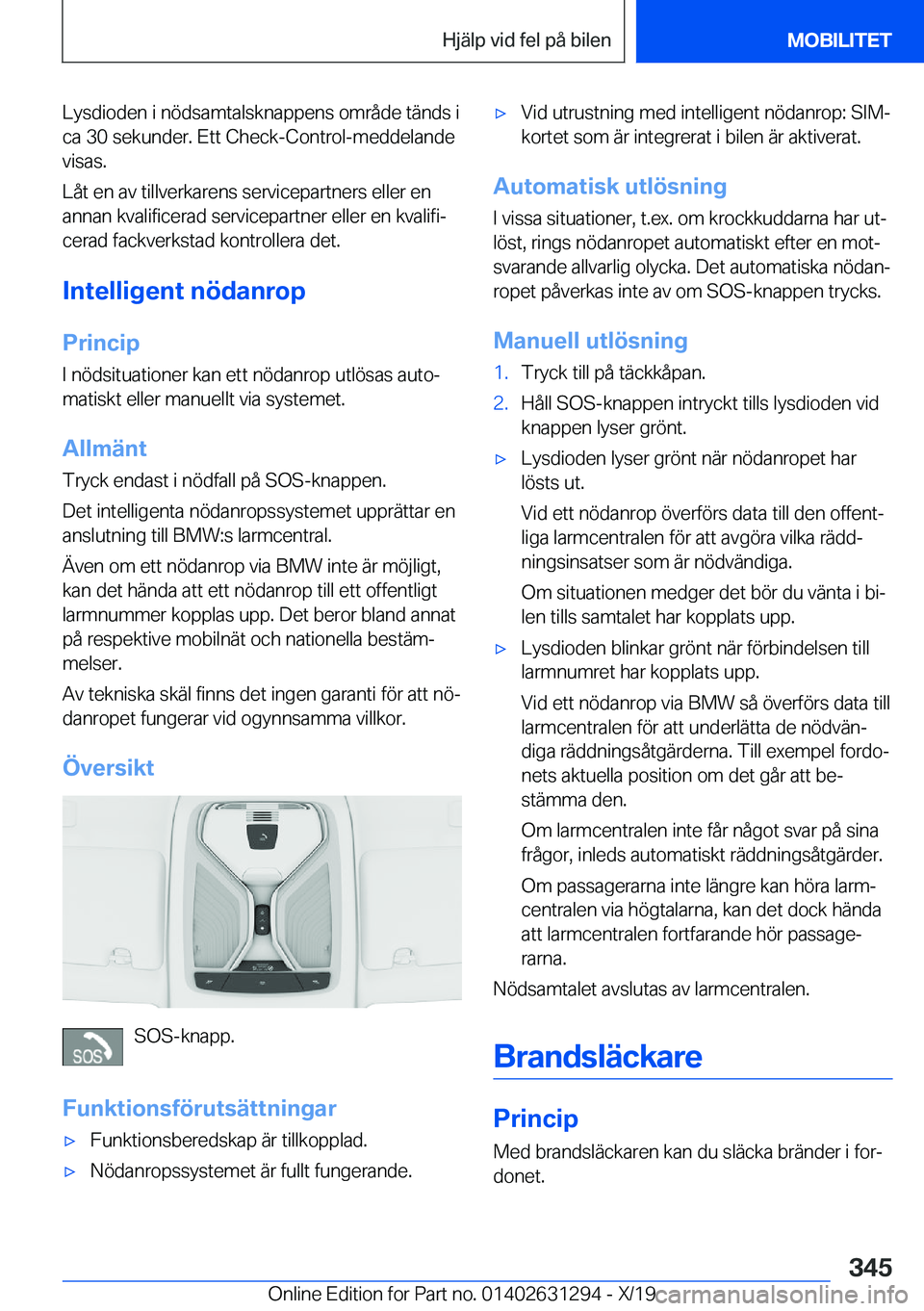 BMW M8 2020  InstruktionsbÖcker (in Swedish) �L�y�s�d�i�o�d�e�n��i��n�