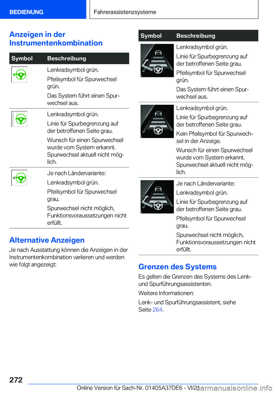 BMW M8 GRAN COUPE 2022  Betriebsanleitungen (in German) �A�n�z�e�i�g�e�n��i�n��d�e�r
�I�n�s�t�r�u�m�e�n�t�e�n�k�o�m�b�i�n�a�t�i�o�n�S�y�m�b�o�l�B�e�s�c�h�r�e�i�b�u�n�g�L�e�n�k�r�a�d�s�y�m�b�o�l��g�r�
