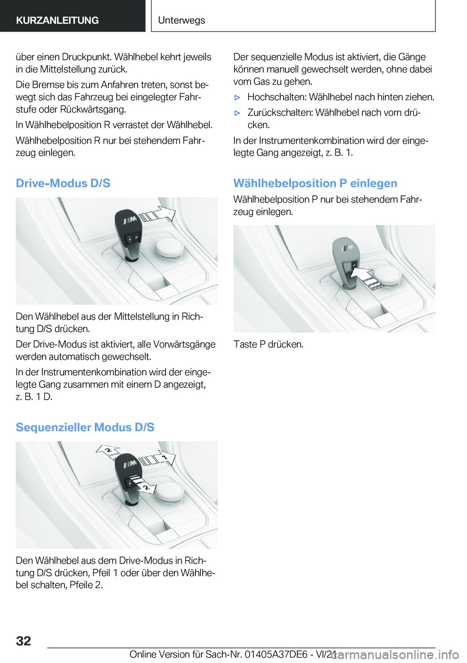 BMW M8 GRAN COUPE 2022  Betriebsanleitungen (in German) �
