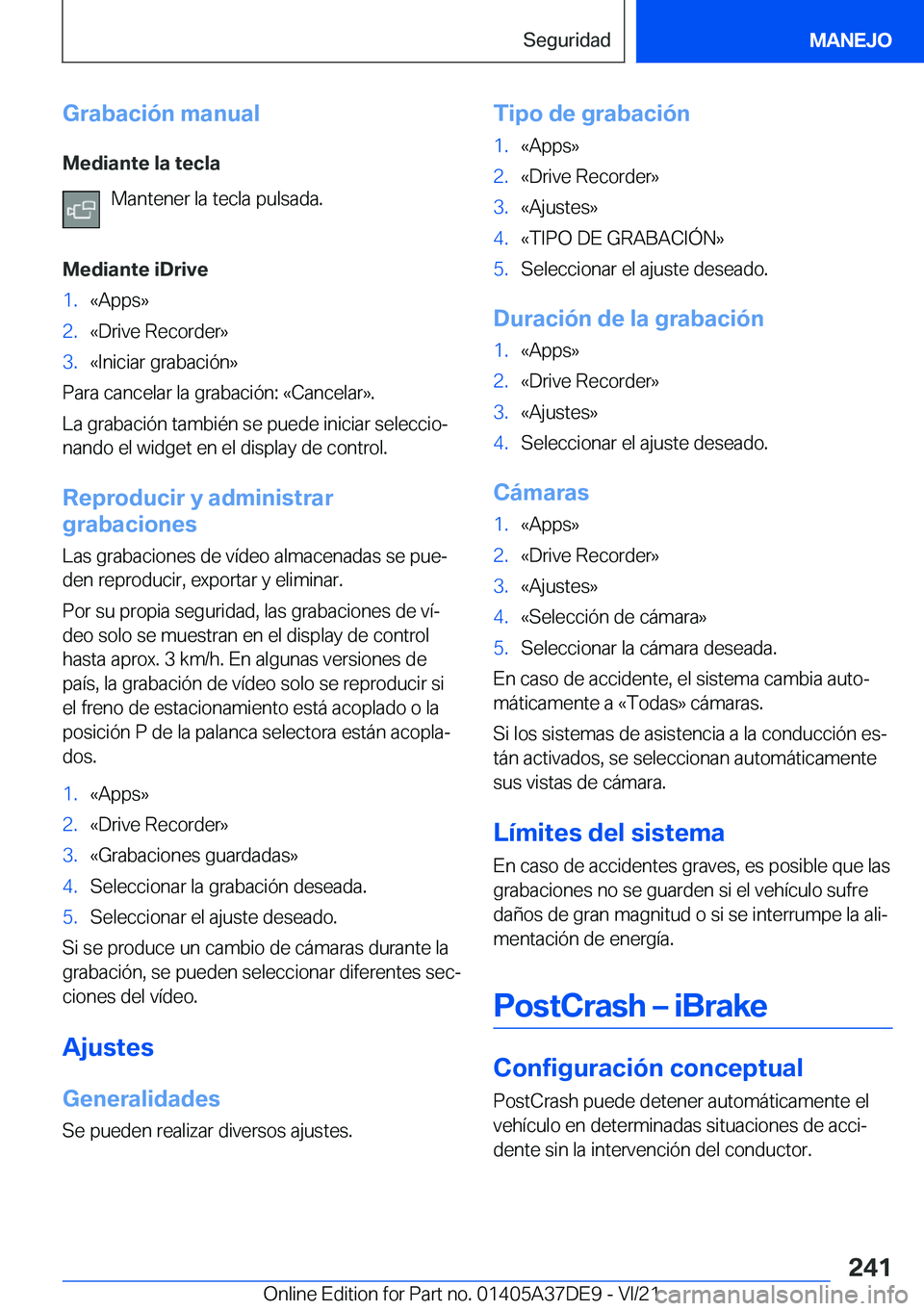 BMW M8 GRAN COUPE 2022  Manuales de Empleo (in Spanish) �G�r�a�b�a�c�i�