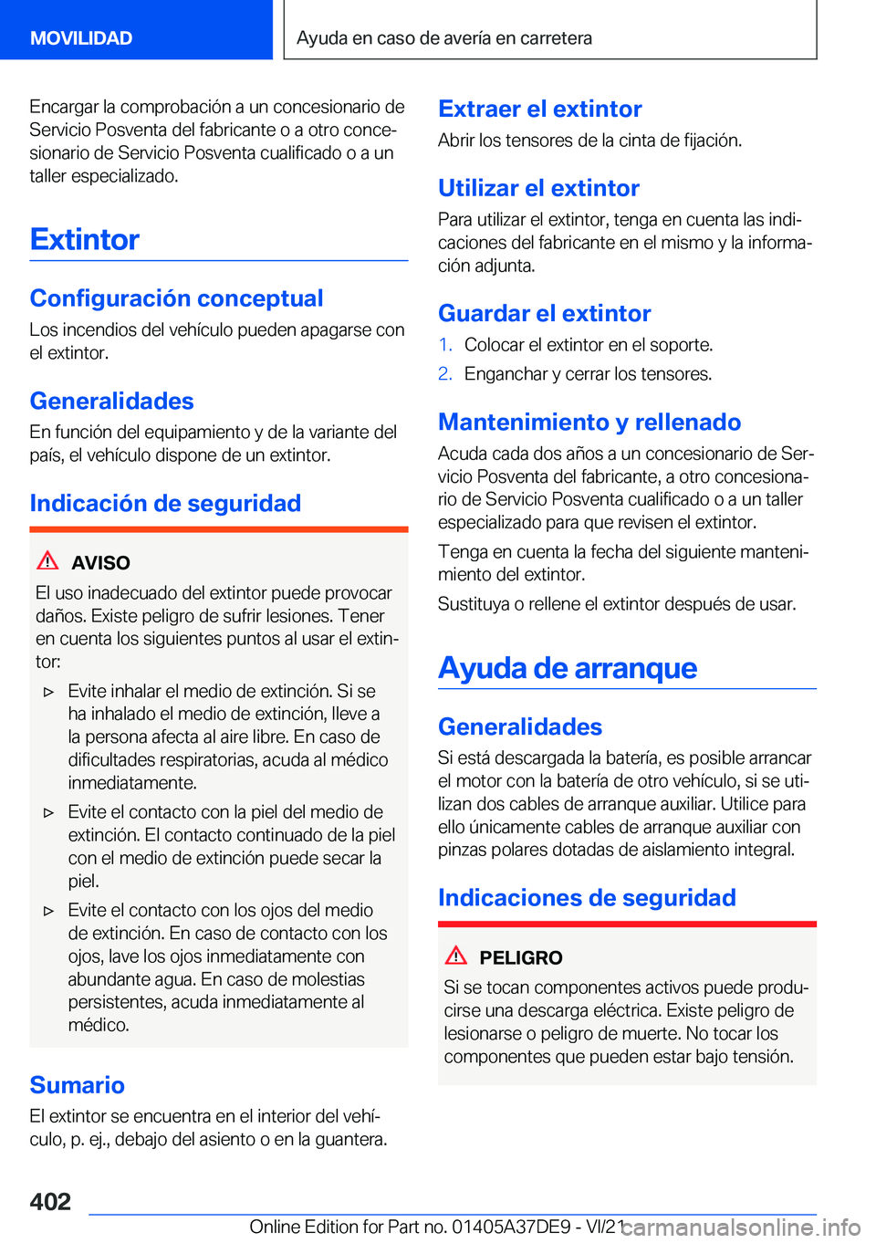 BMW M8 GRAN COUPE 2022  Manuales de Empleo (in Spanish) �E�n�c�a�r�g�a�r��l�a��c�o�m�p�r�o�b�a�c�i�