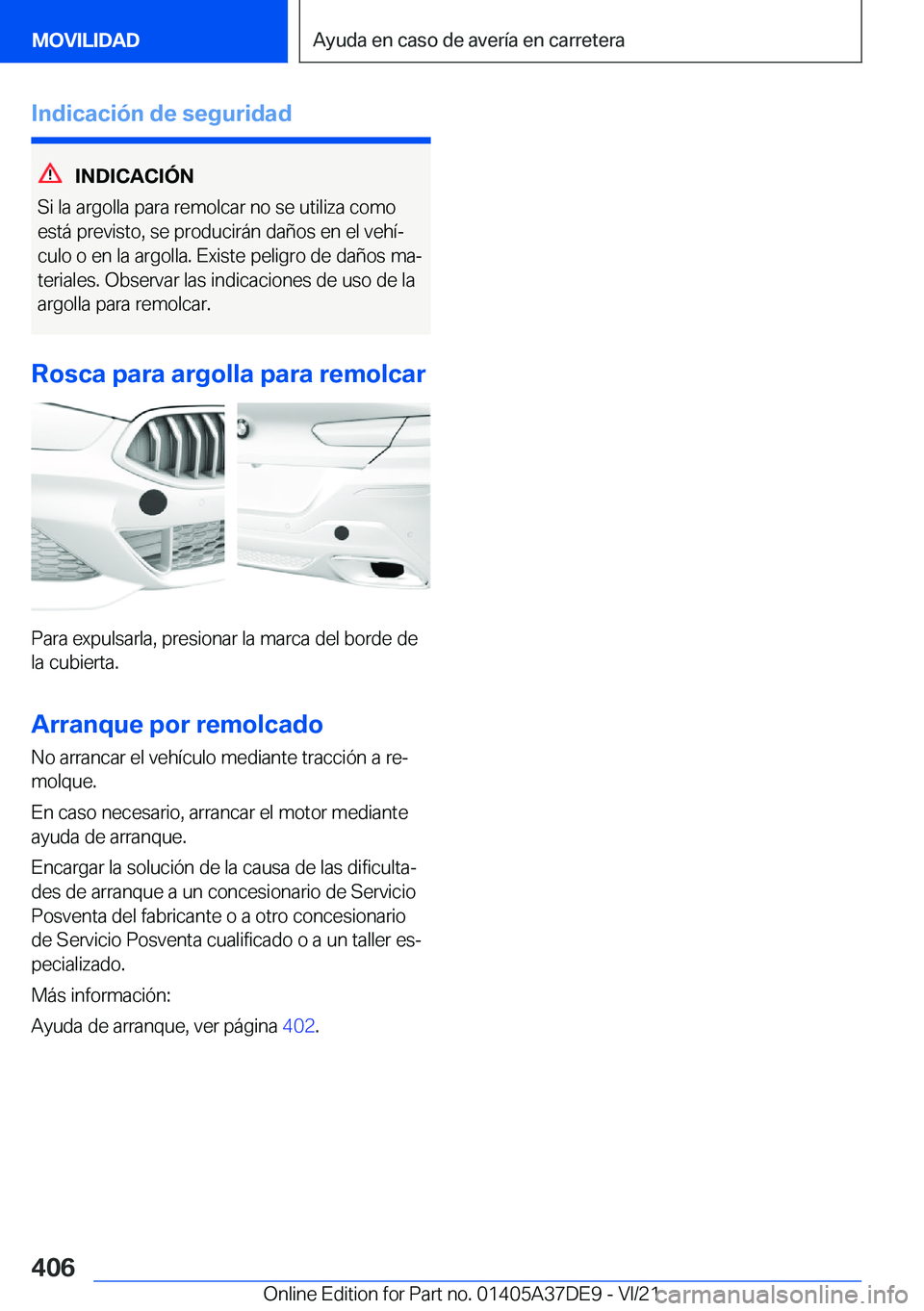 BMW M8 GRAN COUPE 2022  Manuales de Empleo (in Spanish) �I�n�d�i�c�a�c�i�