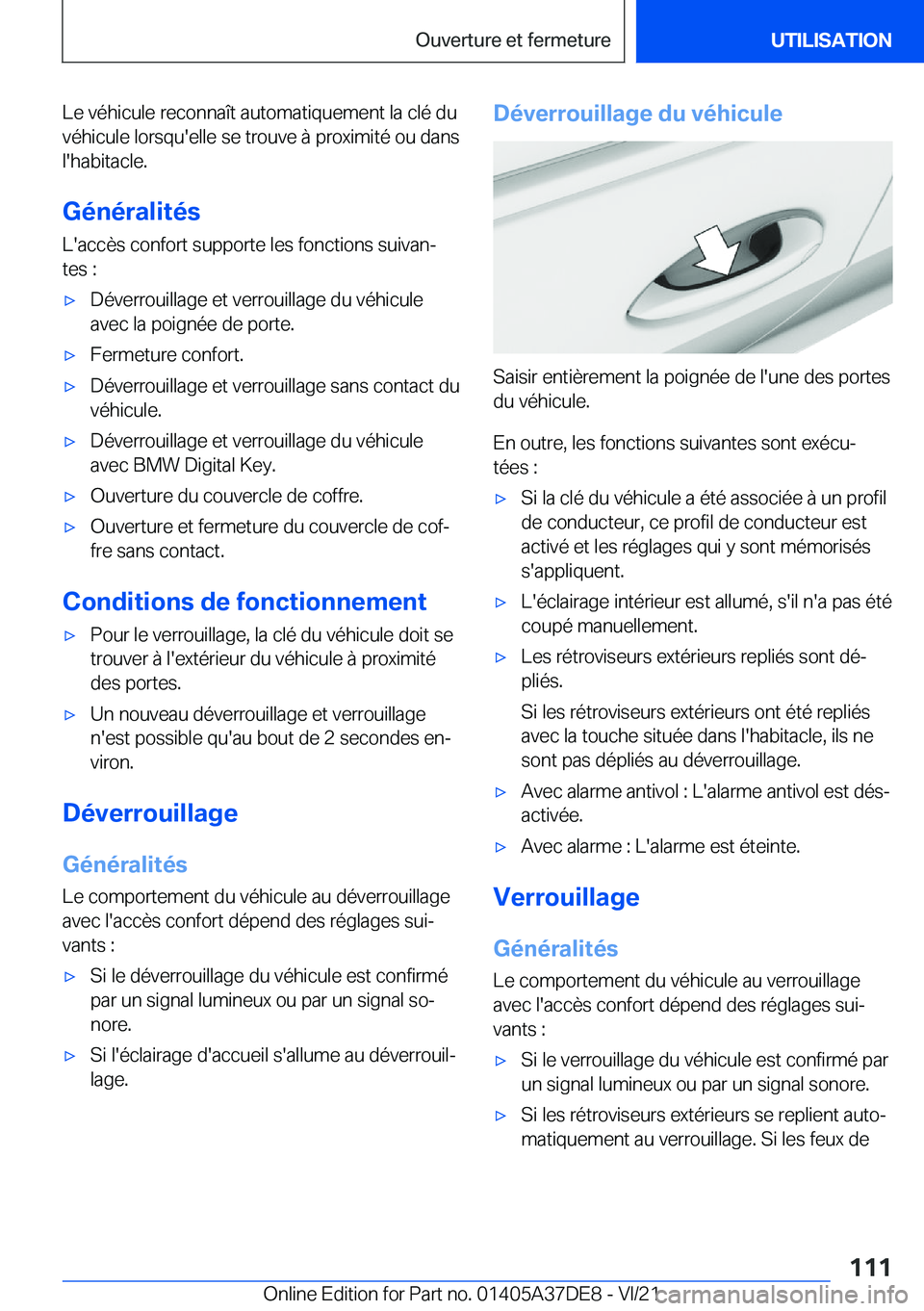 BMW M8 GRAN COUPE 2022  Notices Demploi (in French) �L�e��v�é�h�i�c�u�l�e��r�e�c�o�n�n�a�