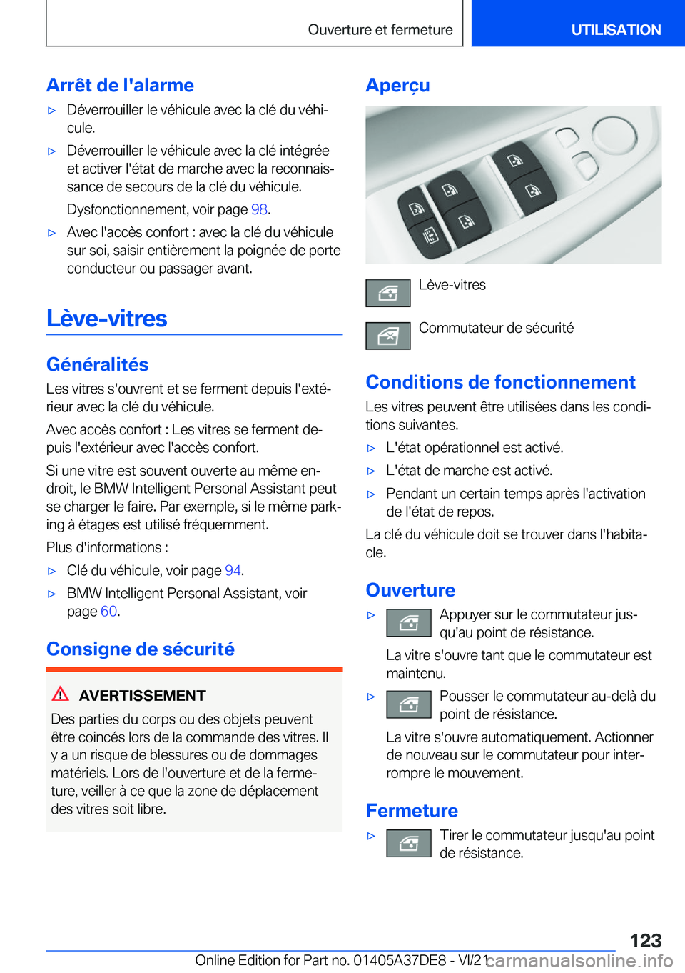 BMW M8 GRAN COUPE 2022  Notices Demploi (in French) �A�r�r�ê�t��d�e��l�'�a�l�a�r�m�e'x�D�é�v�e�r�r�o�u�i�l�l�e�r��l�e��v�é�h�i�c�u�l�e��a�v�e�c��l�a��c�l�é��d�u��v�é�h�ij�c�u�l�e�.'x�D�é�v�e�r�r�o�u�i�l�l�e�r��l�e��v�é�h�