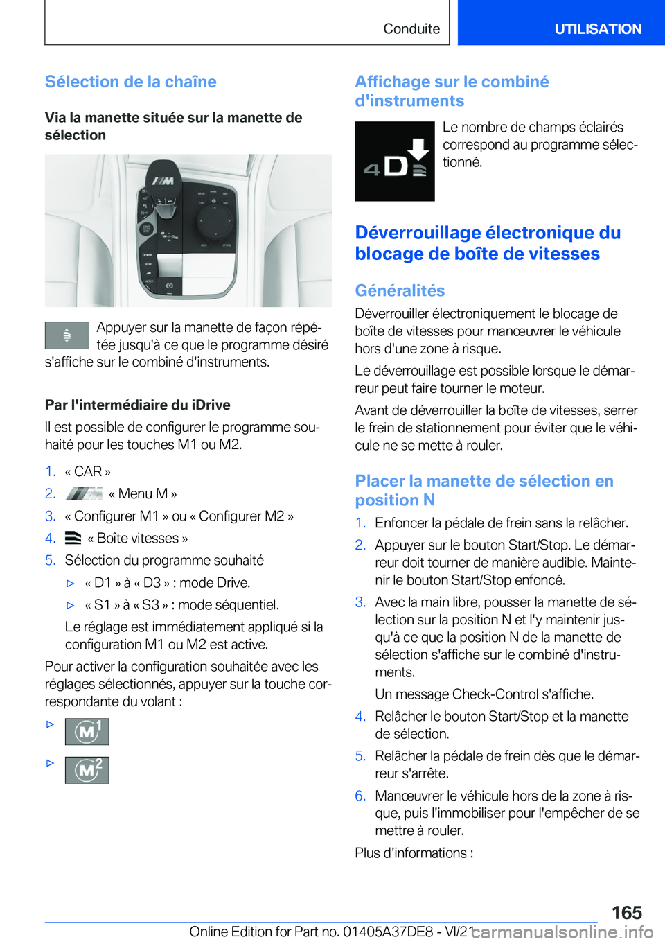 BMW M8 GRAN COUPE 2022  Notices Demploi (in French) �S�é�l�e�c�t�i�o�n��d�e��l�a��c�h�a�