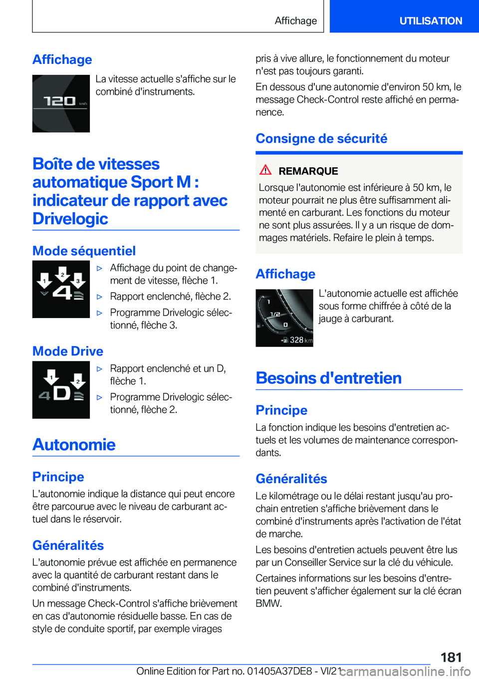 BMW M8 GRAN COUPE 2022  Notices Demploi (in French) �A�f�f�i�c�h�a�g�e�L�a��v�i�t�e�s�s�e��a�c�t�u�e�l�l�e��s�'�a�f�f�i�c�h�e��s�u�r��l�e
�c�o�m�b�i�n�é��d�'�i�n�s�t�r�u�m�e�n�t�s�.
�B�o�